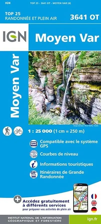 Carte IGN moyen var 3641OT série Top 25 — recto
