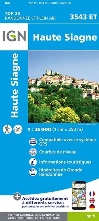 Carte IGN haute siagne 3543ET série Top 25 — recto
