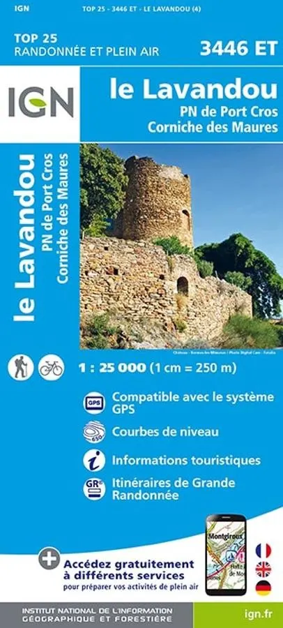 Carte IGN le lavandou 3446ET série Top 25 — recto