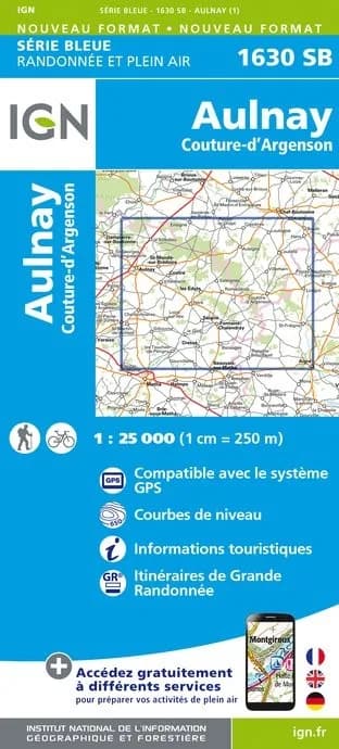 Carte randonnée Aulnay | série Bleue IGN — recto