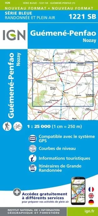 Carte randonnée Guemené/Penfao/Nozay | série Bleue IGN — recto