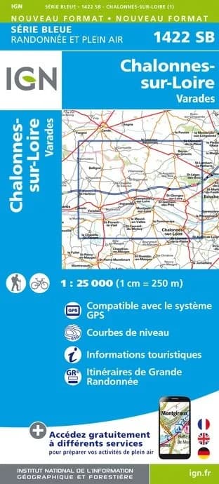 Carte randonnée Chalonnes sur Loire/Varades | série Bleue IGN — recto