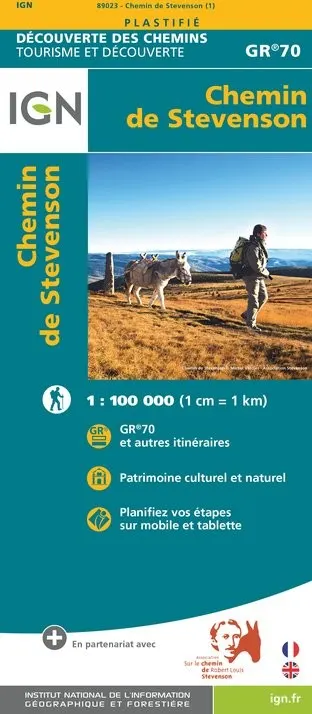 GR70 | Carte randonnée chemin de Chemin de stevenson IGN — recto