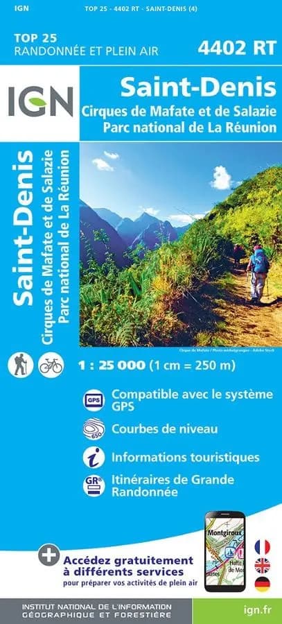 Carte IGN saint denis ile reunion P4402R série Top 25 — recto