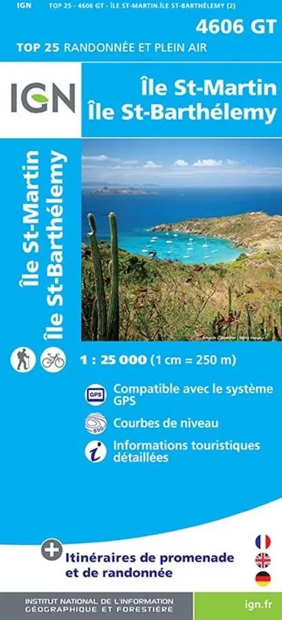 Carte IGN île Saint-Martin île Saint-Barthélemy 4606GT série Top 25 — recto
