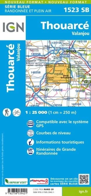 Carte randonnée Thouarce/Valanjou | série Bleue IGN — recto