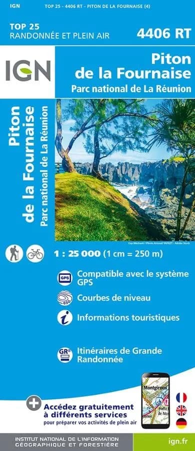 Carte IGN Piton de la fournaise ile reunion P4406RT série Top 25 — recto