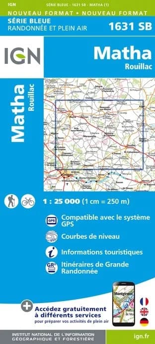 Carte randonnée Matha/Rouillac | série Bleue IGN — recto