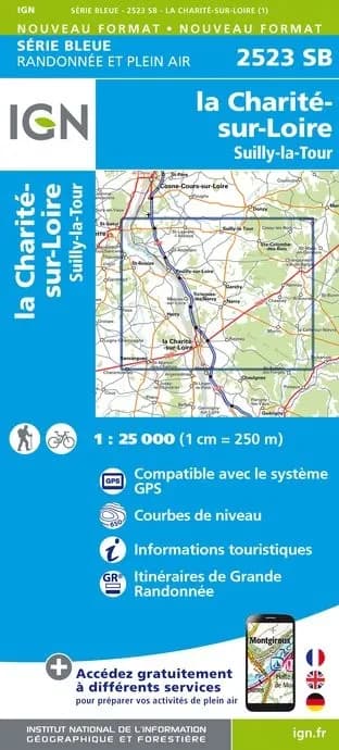 Carte randonnée La Charité sur Loire/Suilly la Tour | série Bleue IGN — recto