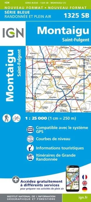 Carte randonnée les Essarts/St-Fulgent | série Bleue IGN — recto