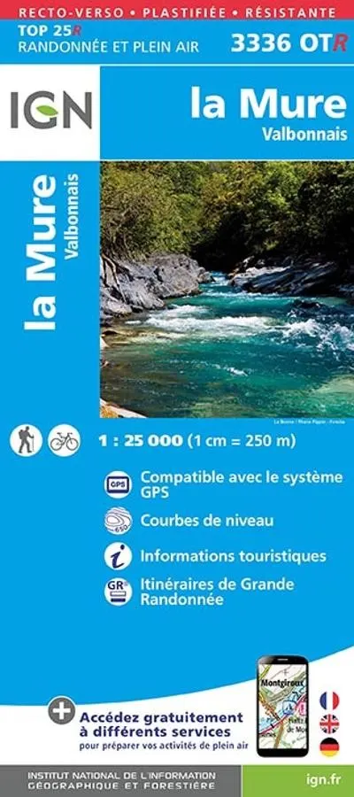 Carte IGN la mure valbonnais 3336OTR série Top 25 Résistante — recto