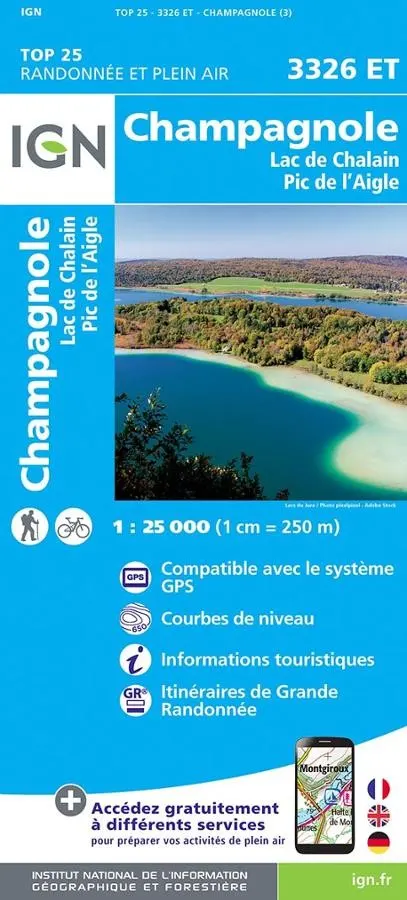 Carte IGN champagnole 3326ET série Top 25 — recto