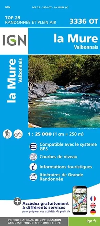 Carte IGN la mure valbonnais 3336OT série Top 25 — recto