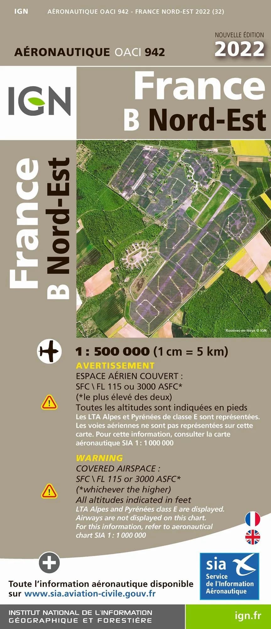 Carte IGN OACI942 - France Nord-Est 2022 — recto
