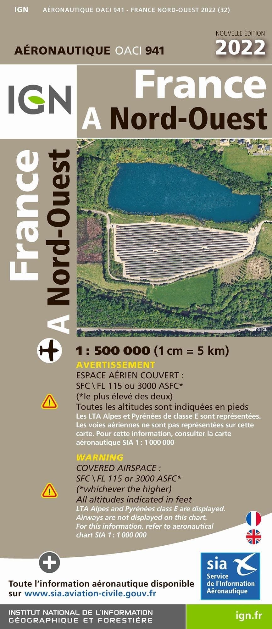 Carte IGN OACI941 - France Nord-Ouest 2022 — recto