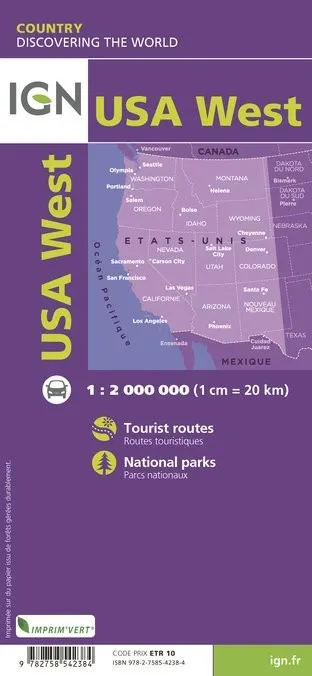 Carte IGN 85104 - Etats Unis Ouest — recto