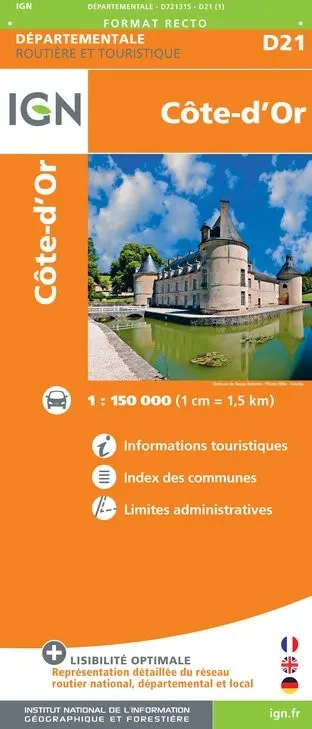 Carte routière IGN D721315 - D21 Côte-D'Or — recto
