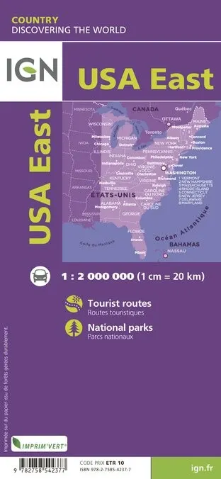 Carte IGN 85103 - Etats Unis Est — recto