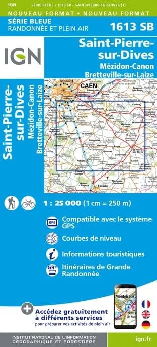 Carte randonnée St-Pierre-sur-Dives/Mézidon/Bretteville-sur-Laize | série Bleue IGN — recto