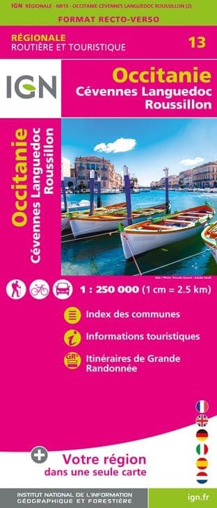 Carte IGN NR13 - Nr13 Occitanie Cévennes Languedoc Roussillon - Recto/Verso — recto