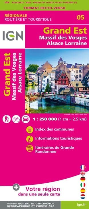 Carte IGN NR05 - Nr05 Grand Est Massif Des Vosges Alsace Lorraine - Recto/Verso — recto