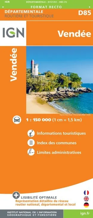 Carte routière IGN D721351 - D85 Vendée — recto