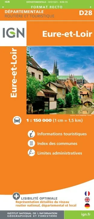 Carte routière IGN D721321 - D28 Eure-Et-Loir — recto