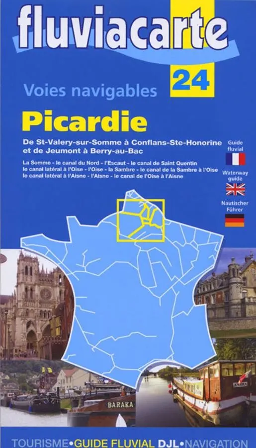 carte fluviacarte 24 -Rivières et canaux en Picardie — recto