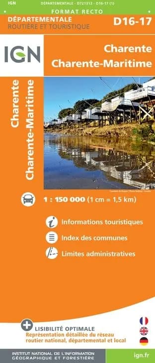 Carte routière IGN D721313 - Charente Charente-Maritime — recto
