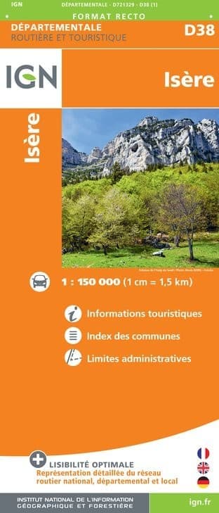 Carte routière IGN D721329 - D38 Isère — recto