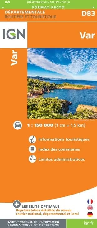 Carte routière IGN D721350 - D83 Var — recto