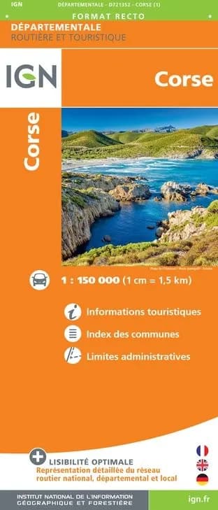 Carte routière IGN D721352 - Corse — recto