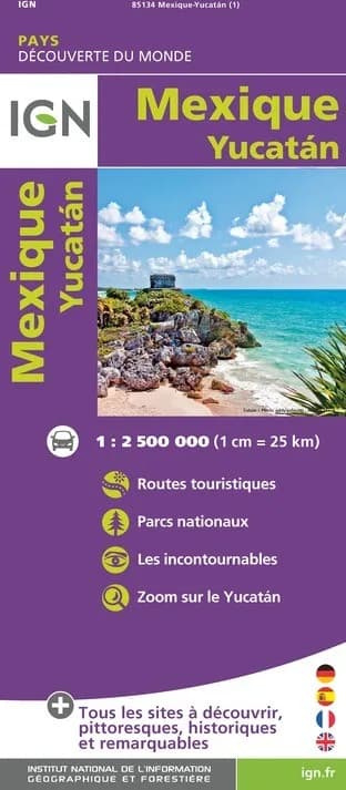 Carte IGN 85134 - Méxique Yucatan — recto