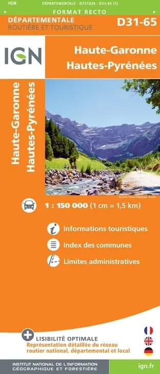 Carte routière IGN - Haute-Garonne Hautes-Pyrénées — recto