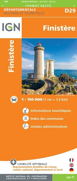 Carte routière IGN D721322 - D29 Finistère — recto