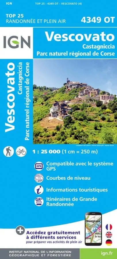 Carte IGN Vescovato 4349OT série Top 25 — recto
