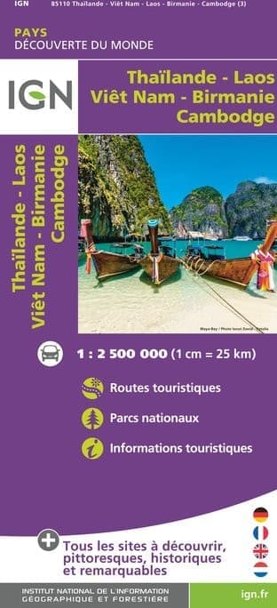 Carte IGN 85110 - Thaïlande Laos Viêt Nam - Birmanie Cambodge — recto