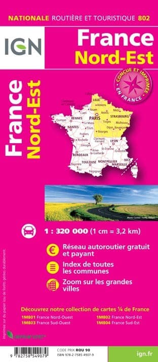 Carte IGN 1M802 - 802 France Nord Est 2020 — recto