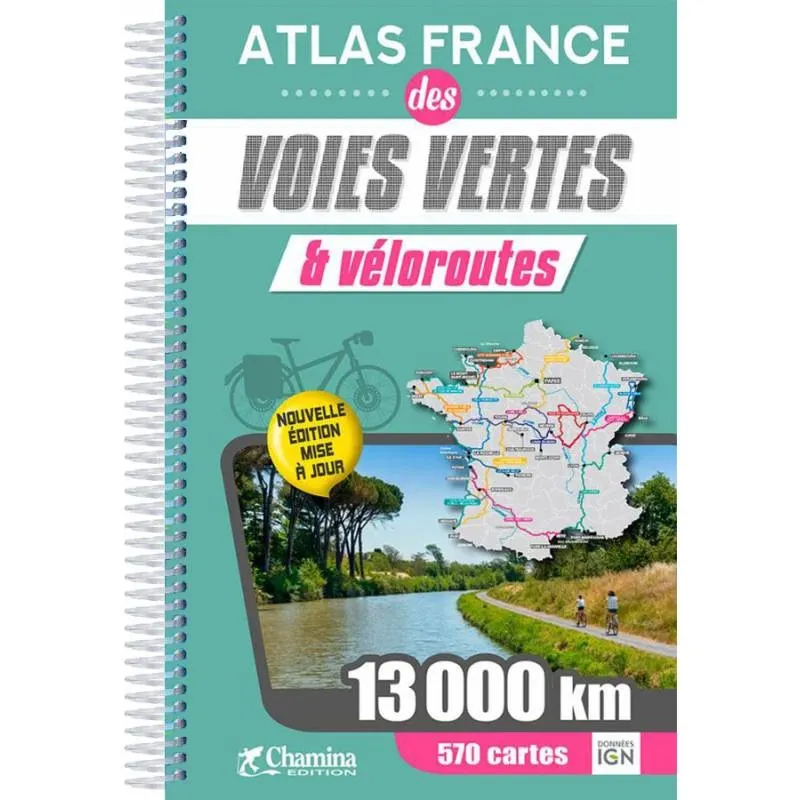 Atlas voies vertes et véloroutes 2021 | Chamina édition — recto
