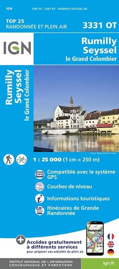 Carte IGN rumilly seyssel le grand colombier 3331OT série Top 25 — recto