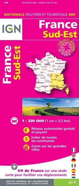 Carte IGN 1M804 - 804 France Sud-Est 2020 — recto
