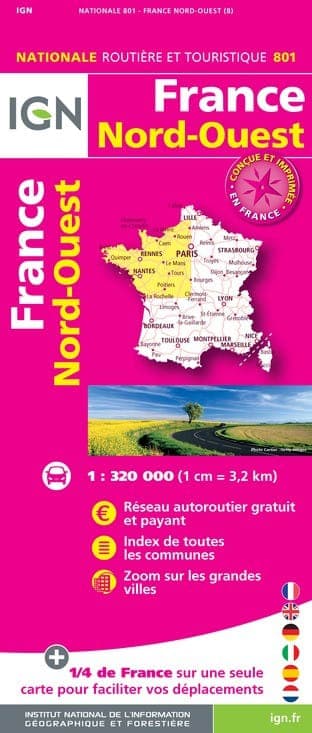 Carte IGN 1M801 - 801 France Nord Ouest 2020 — recto