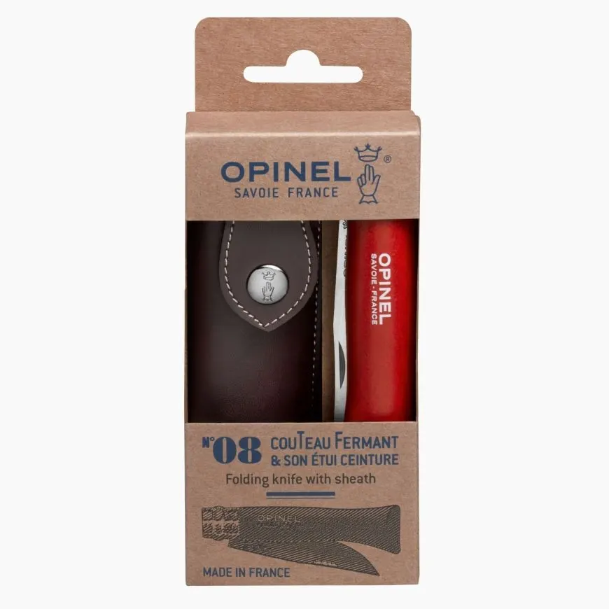 Pack Opinel - Couteau baroudeur n°8 rouge + étui alpine — vue 1