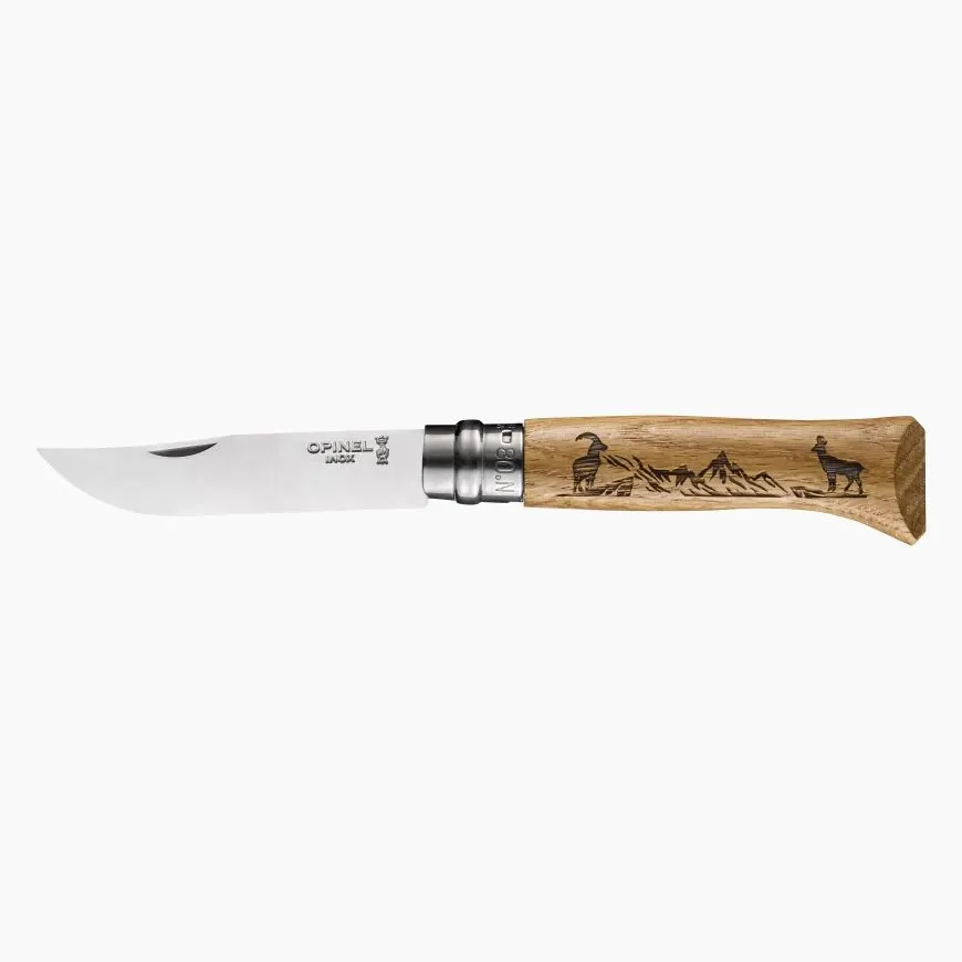 Opinel n°8 Chamois - Manche en chêne et lame inox — vue 1