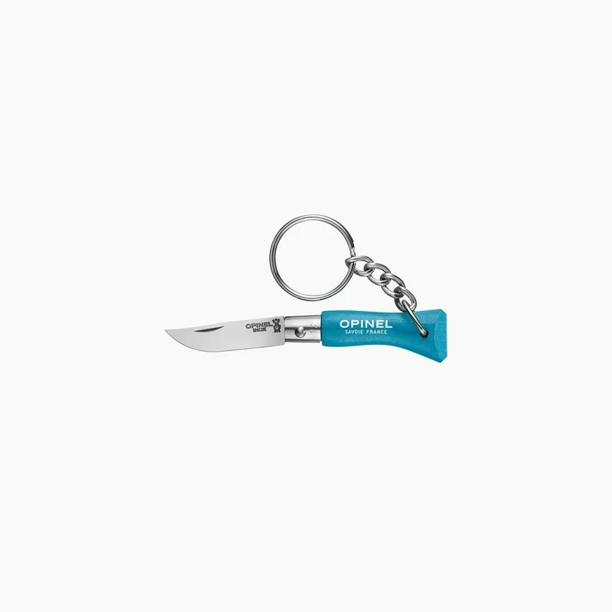 Porte clé Opinel n°2 Bleu cyan - Lame inox pliante — vue 1