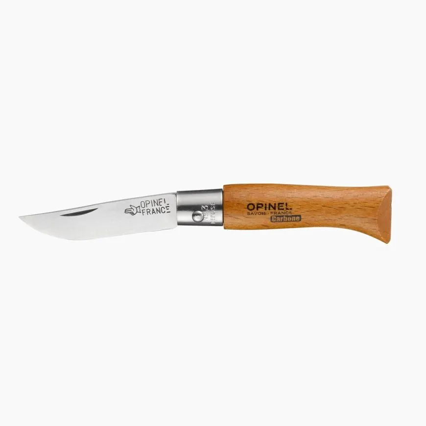 Opinel n°3 lame acier carbone - manche hêtre — vue 1