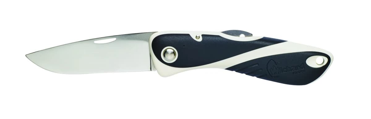 Couteau Aquaterra Wichard avec lame lisse - noir et blanc — vue 1