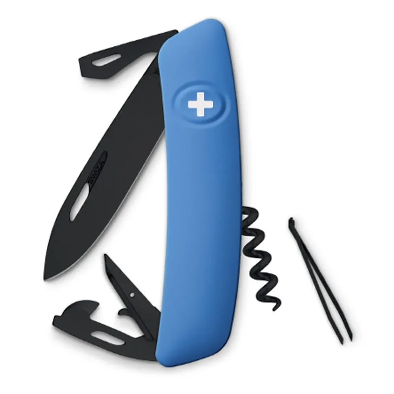 Swiza couteau suisse avec 11 fonctions - D03 Allblack Bleu — vue 1