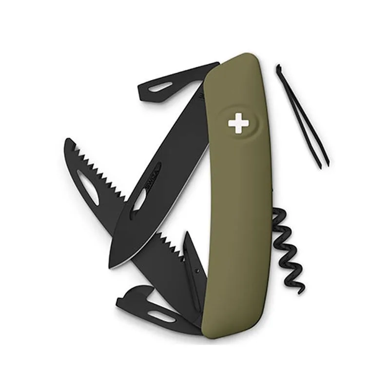 Swiza couteau suisse 12 fonctions D05 - ALLBLACK - Olive — vue 1