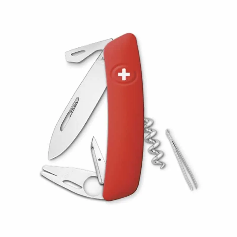 Swiza couteau suisse 11 fonctions et tire-tique TT03 - rouge — vue 1